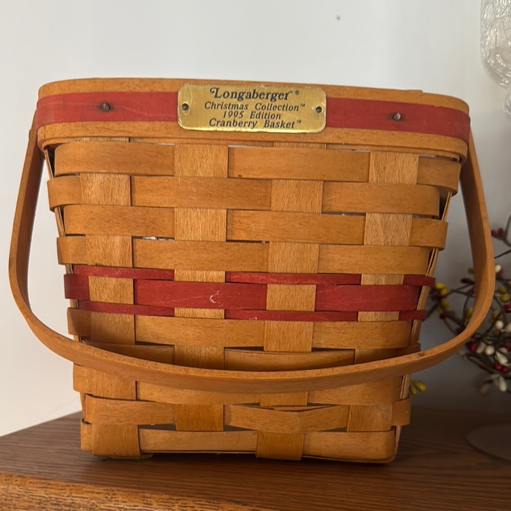 Longaberger Cranberry Basket - Natural and Red